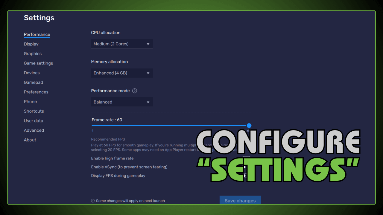 Configure Settings