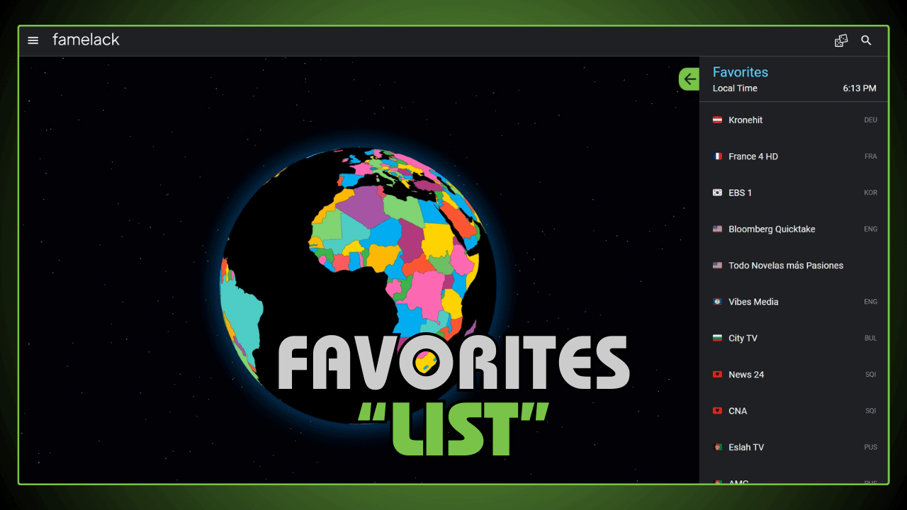 Favorites List
