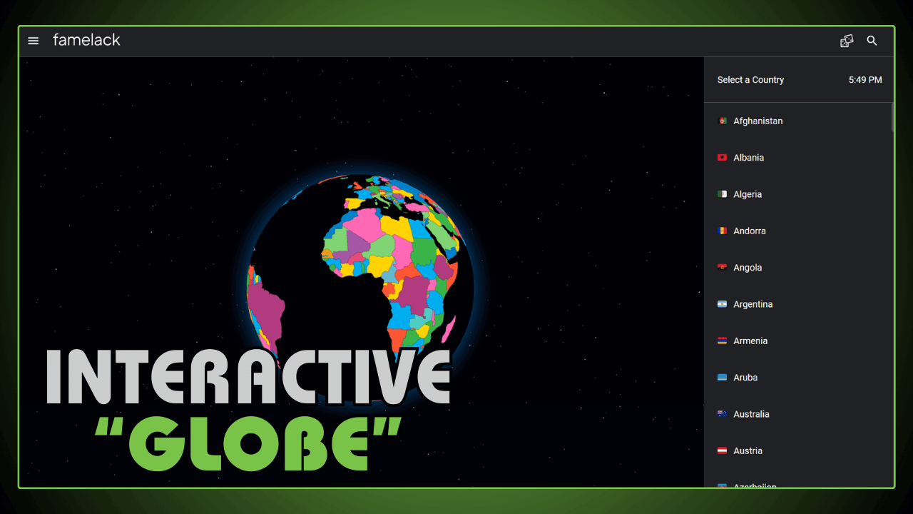 Interactive Globe